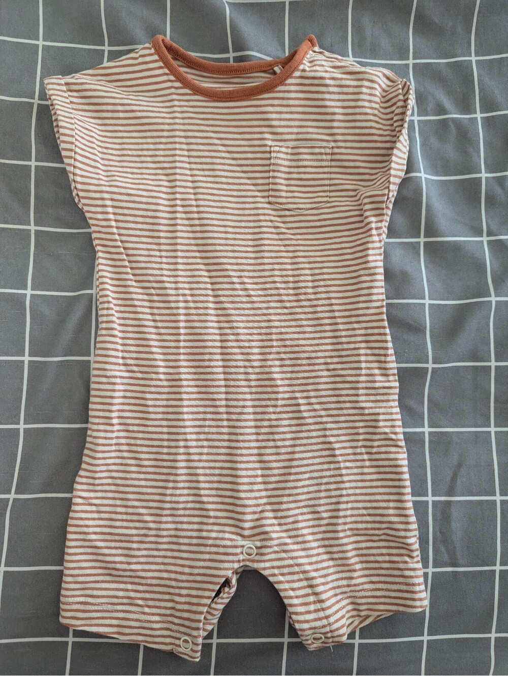 George striped brown romper